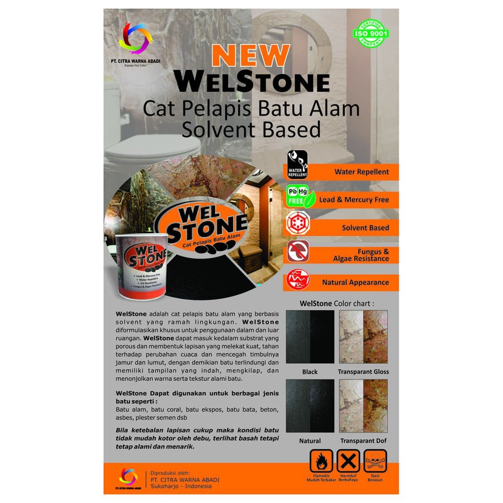 Jual Cat Batu Alam Welstone Natural 0.9 Liter | Shopee Indonesia
