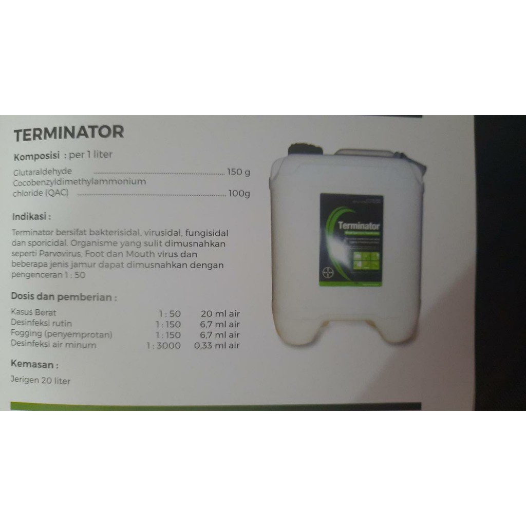 Jual Disinfektan 1 Liter Merk Terminator By Bayer | Shopee Indonesia