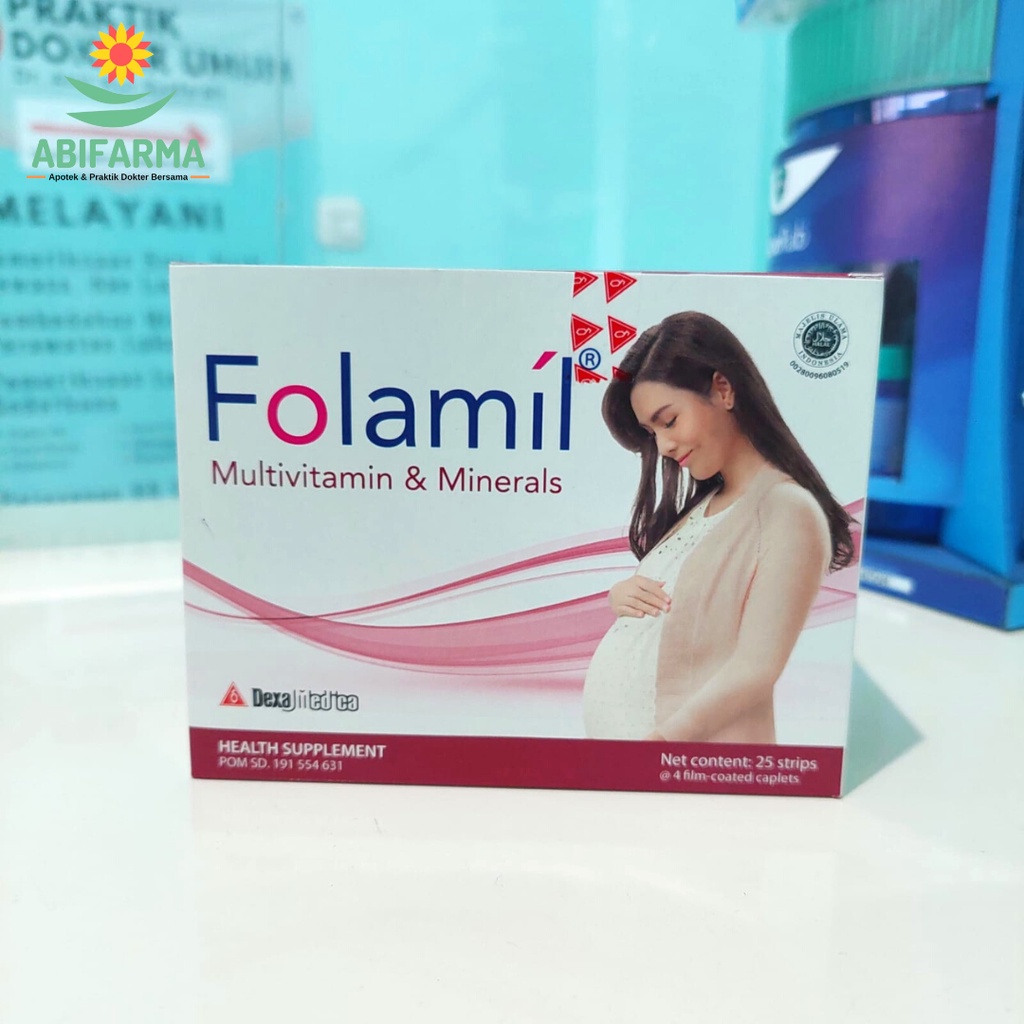 Jual Folamil Strip 4 Tablet Multivitamin Ibu Hamil Dan Menyusui