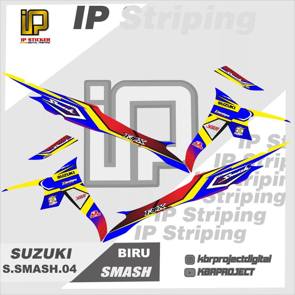 Jual Cod Stiker Motor Striping Smash Motor Suzuki Motor