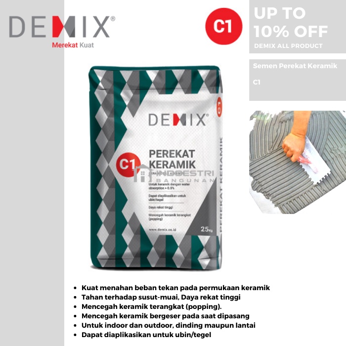 Jual Semen Perekat Keramik Demix C1 Mortar Demix C1 Lem Keramik 25kg