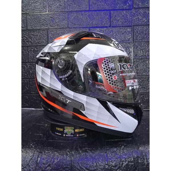 Jual HELM FULLFACE KYT K2 RIDER MOTIF DIAMOND BLACK WHITE DOUBLE VISOR ...