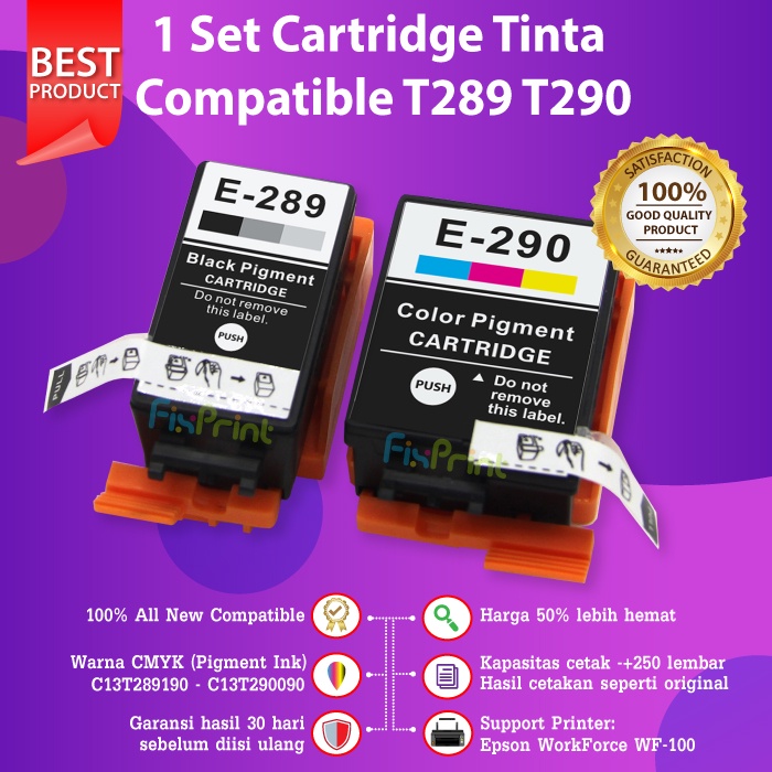 Jual Cartridge Tinta Epson 289 T289 Black Compatible Printer Wf 100 Wf100 Shopee Indonesia 3248