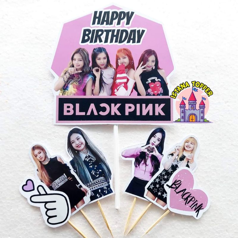 Jual Topper Cake STANDART / CUSTOM Tema Black Pink, BTS, ITZY, ATEEZZ ...