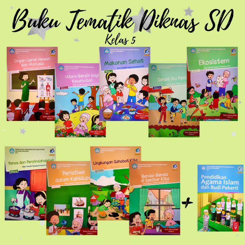Jual Buku Tematik SD / MI Kelas 5 Tema 1 , 2 , 3 , 4 , 5 , 6 , 7 , 8 ...