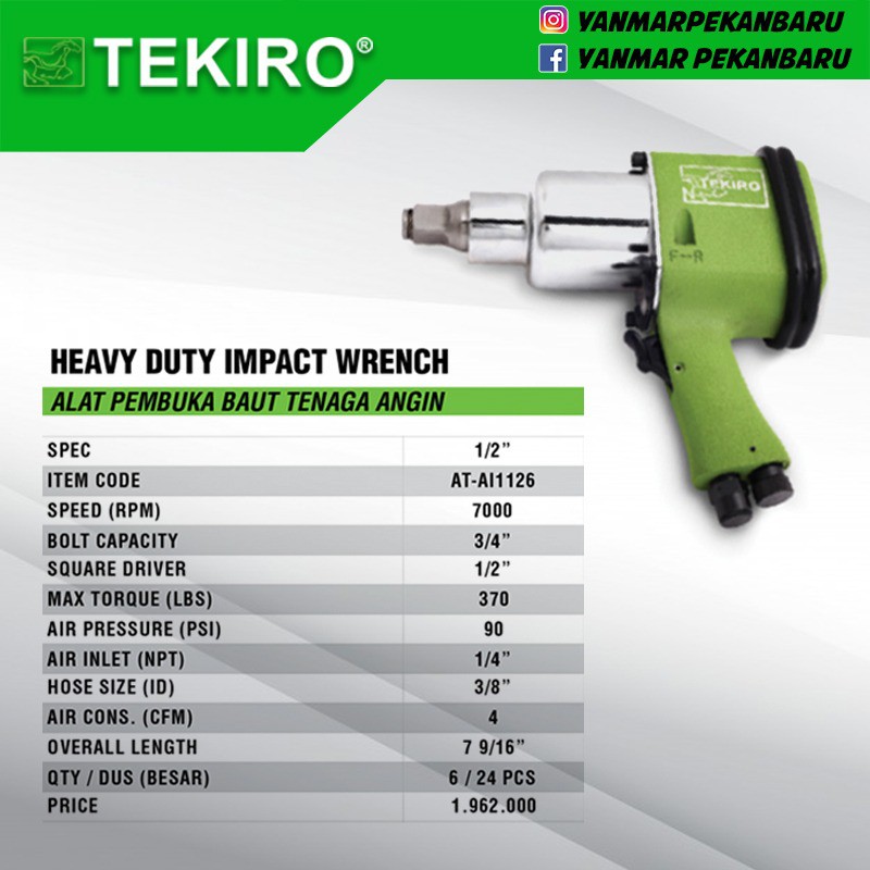 Air impact wrench deals tekiro