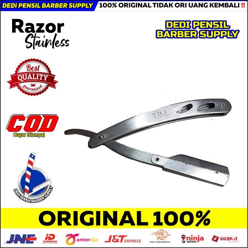 Jual RAZOR STAINLESS PISAU LIPAT KERIKAN ISI ULANG SILET BARBERSHOP ...