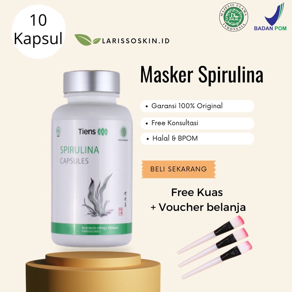 Jual [100% ORIGINAL] MASKER SPIRULINA MASKER WAJAH ISI 10 KAPSUL ...