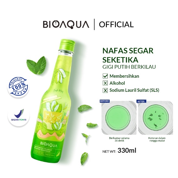 Jual BIOAQUA Mouthwash 330ml Obat Kumur Probiotic Fragrant Refreshing