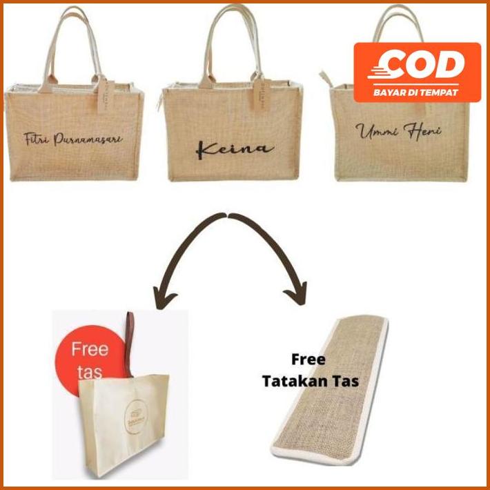 Jual Tas Goni Laminasi Tas Burlap Laminasi Jute Bag Custom Bordir