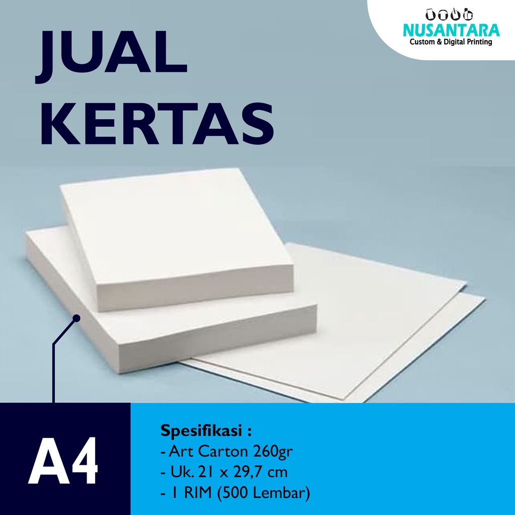 Jual Kertas A4 Art Carton 260gr 1 Rim atau 500 psc Shopee Indonesia