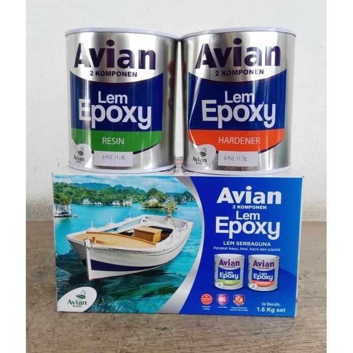 Jual AVIAN LEM EPOXY RESIN + HARDENER 1.6 KG / LEM 2 KOMPONEN Shopee