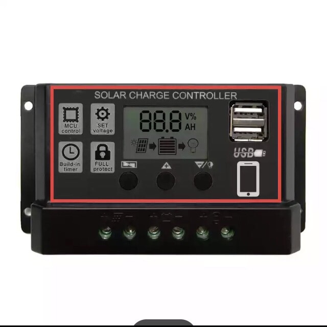 Jual SCC PWM 30A Solar Charge Controller Dengan LCD Dual USB 5V Output ...