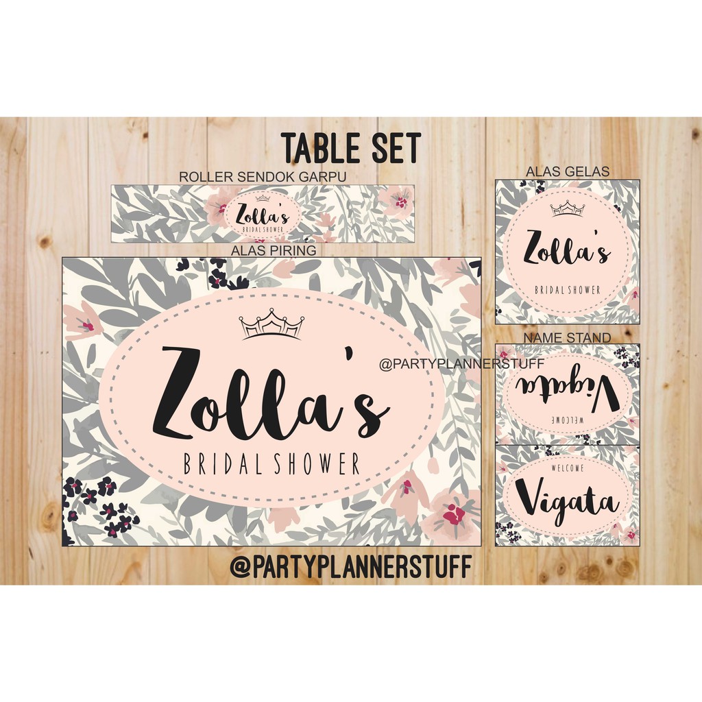 Jual table set vintage aksesoris table decor bridal shower perlengkapan table setting floral ...