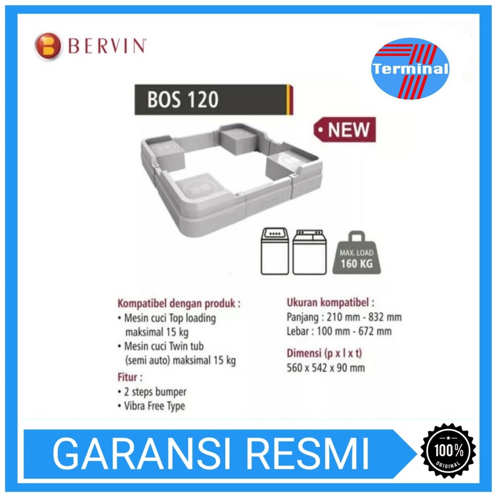 Jual Bervin BOS-120 Stand Dudukan Mesin Cuci / Alas Kulkas / Kaki ...