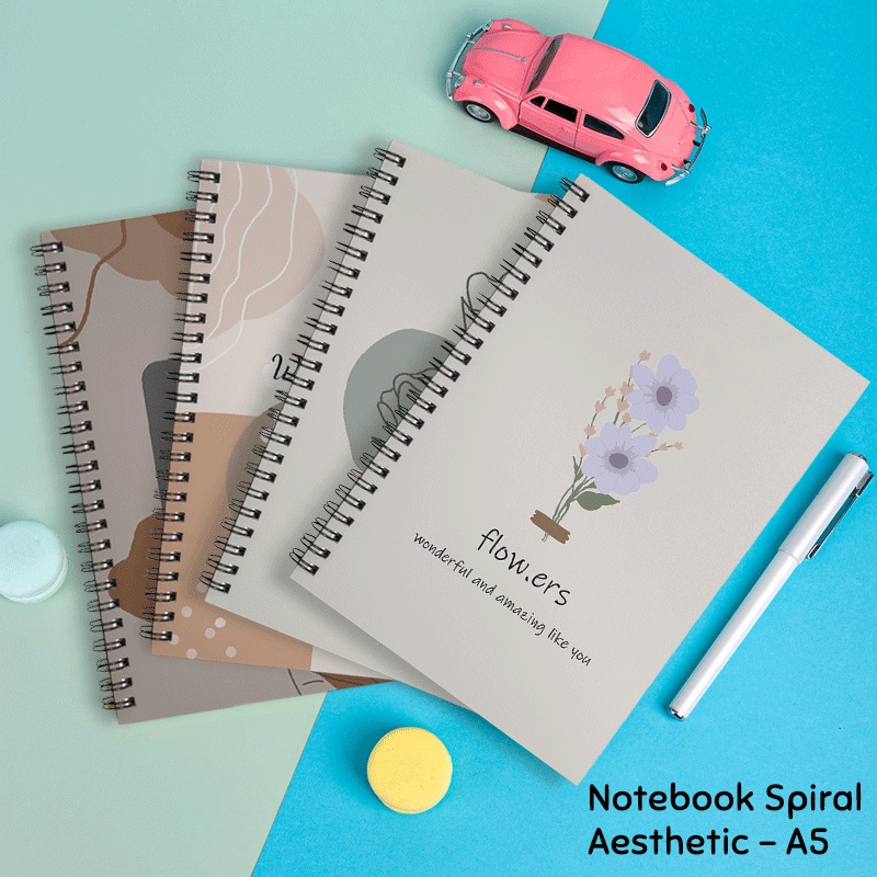 Jual Notebook Spiral A5 Aesthetic 100 Halaman Buku Tulis Catatan ...