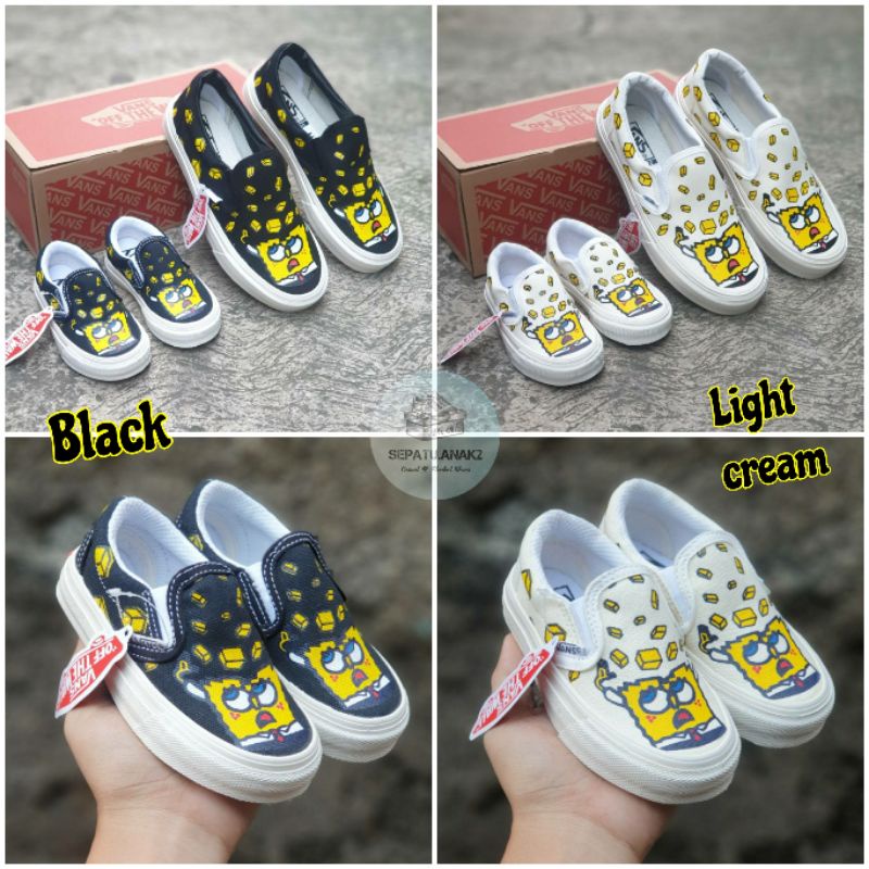 Jual Sepatu Couple Vans Slip On x Spongebob Squarepants / Ibu-ayah