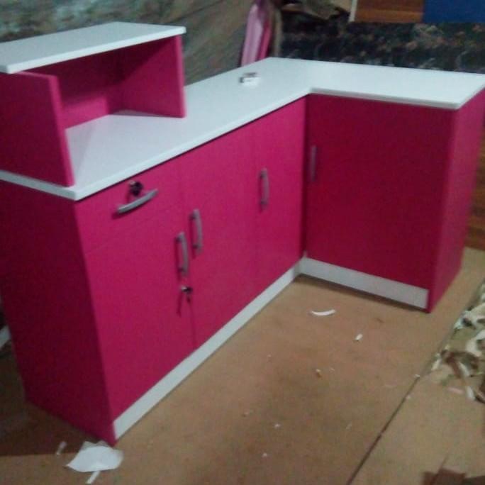 Jual Meja Meja Kasir Leter L Merah | Shopee Indonesia