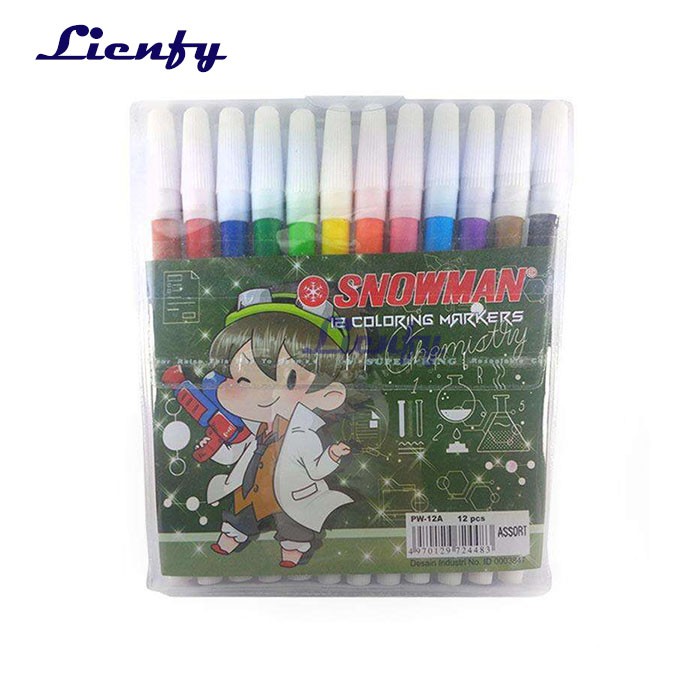 Jual Spidol Warna Snowman Marker [12 pcs] / Alat Tulis Color Gambar ...