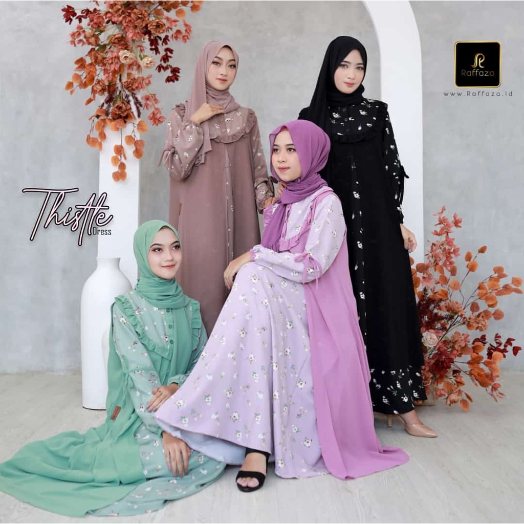 Jual Thistle Dress Bahan Shakila Premium By Raffaza Shopee Indonesia