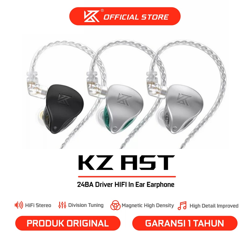 Jual [KZ Official Store] KZ AST with Mic 24BA Driver HIFI In Ear Earphone |  Shopee Indonesia