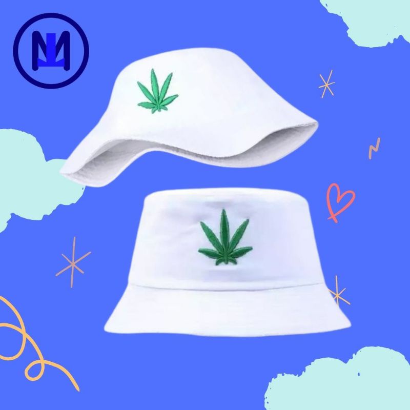 Jual Bucket hat daun ganja bordir | Shopee Indonesia