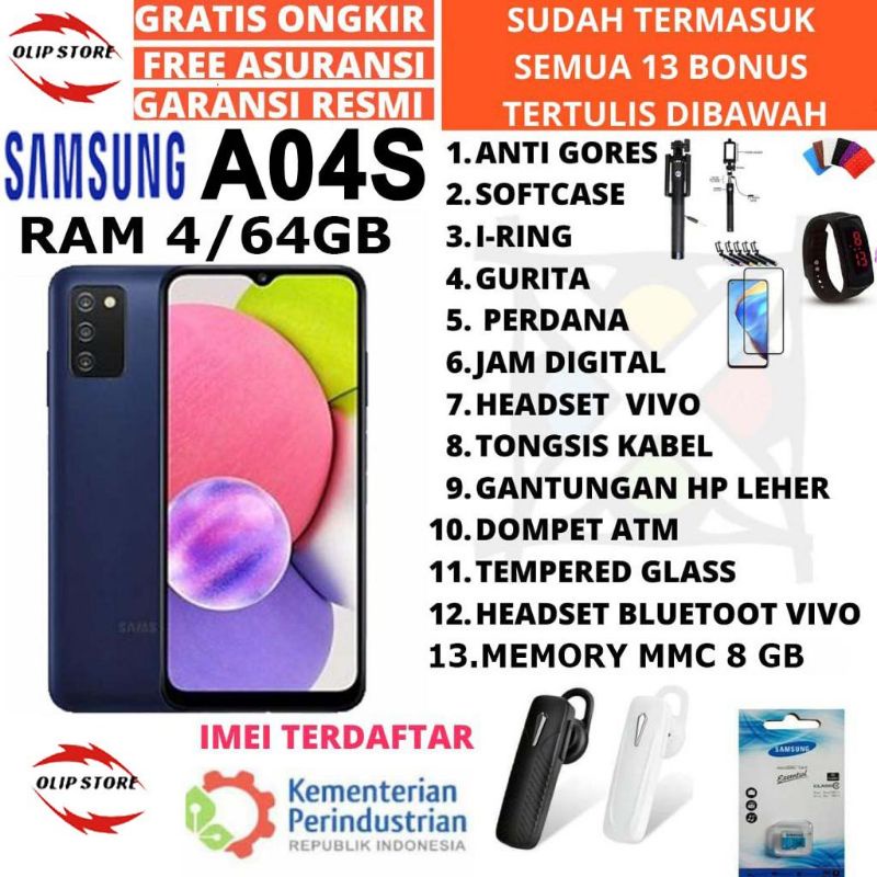 Jual SAMSUNG GALAXY A04S NEW 4/64 GARANSI RESMI | Shopee Indonesia