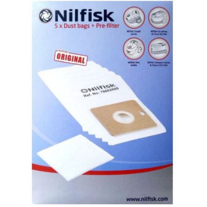 Jual DUST BAG GO 5 PCS FOR NILFISK VACUUM COUPE, C. NEO, ONE 78602600