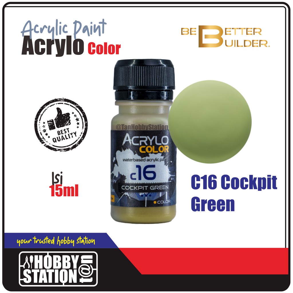 Jual Acrylo Color COCKPIT GREEN - Gundam ModelKit Handbrush Airbrush ...