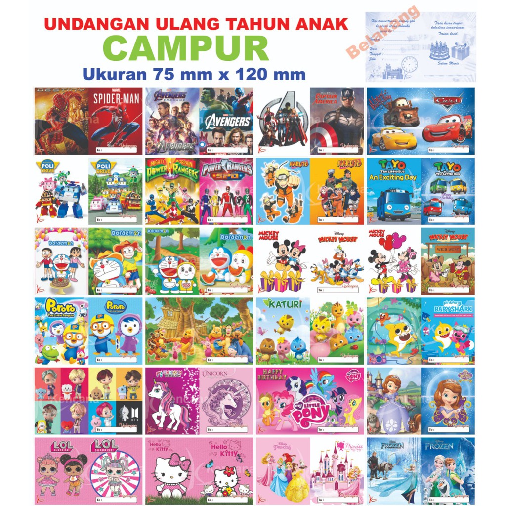 Jual Undangan ulang tahun anak-anak | Shopee Indonesia