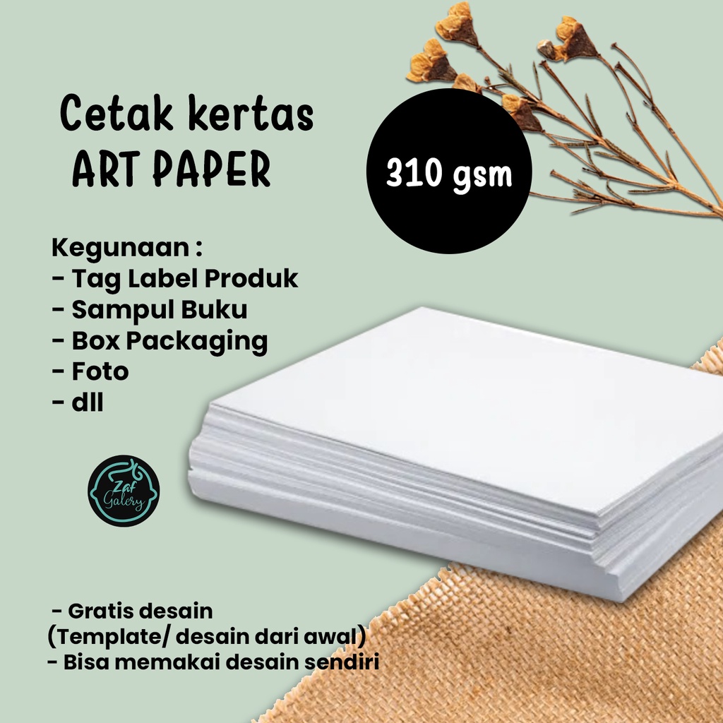 Jual Cetak Kertas Art Paper 310 Tebal Shopee Indonesia