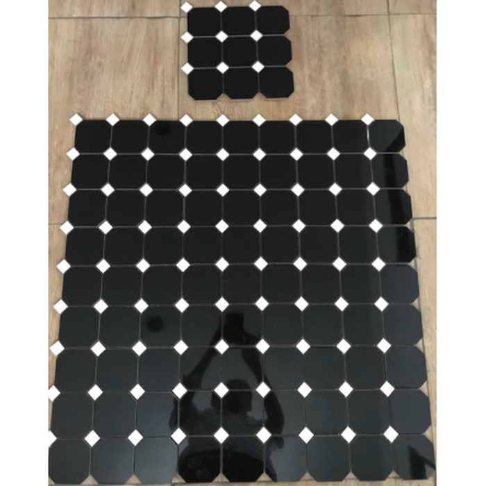Jual Mozaik Octagon keramik lantai / dinding / backspalash - Hitam