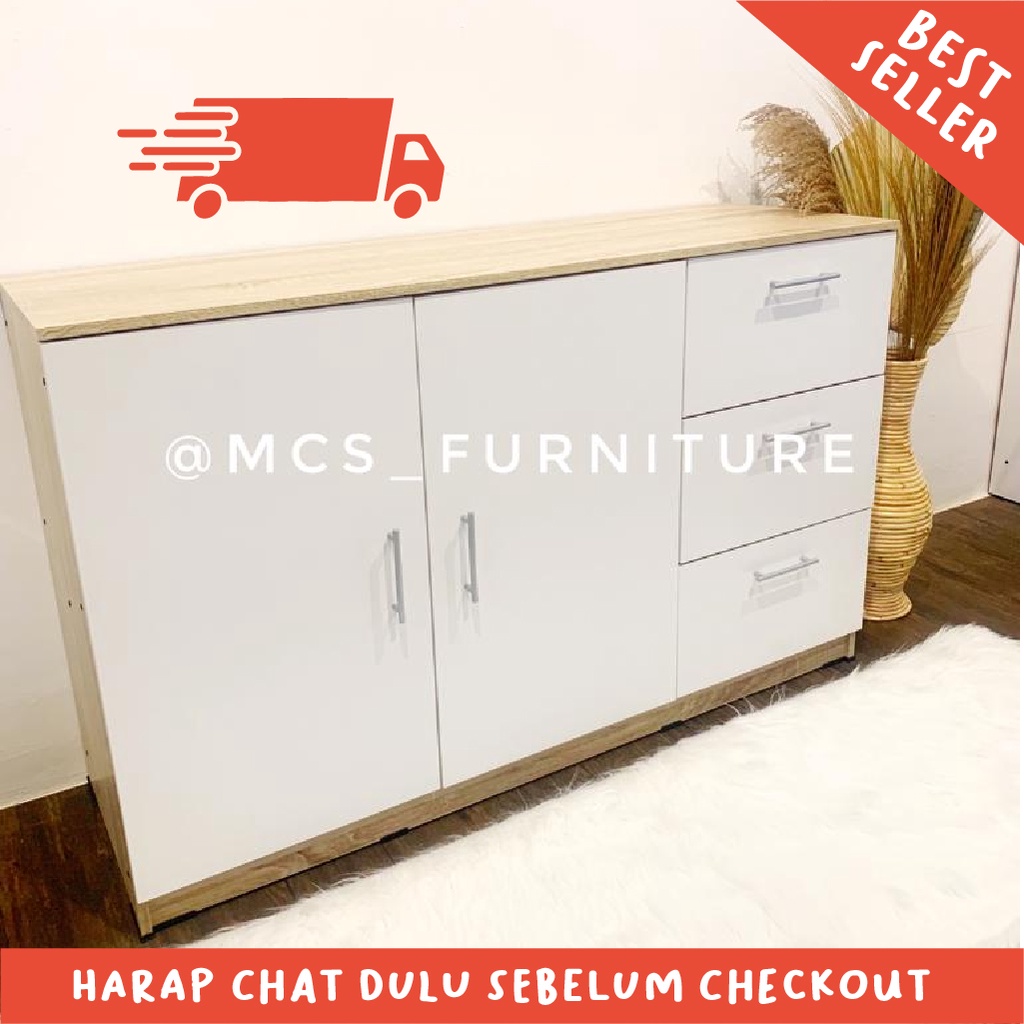 Jual Bufet Lemari Meja TV Sideboard Drawer Laci MCS Furniture Mebel ...