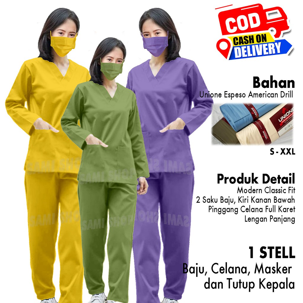 Jual Baju Oka Baju Ok Seragam Perawat Baju Jaga Baju Ok Lengan Panjang Baju Scrub 8380