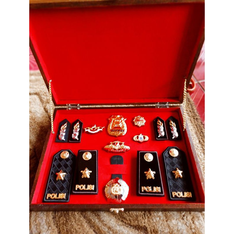 Jual pangkat pdh pdu kompol set bok custom | Shopee Indonesia
