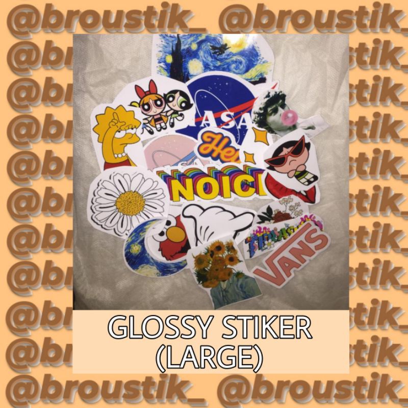 Jual Stiker Custom/Random Karakter (GLOSSY LARGE) | Shopee Indonesia