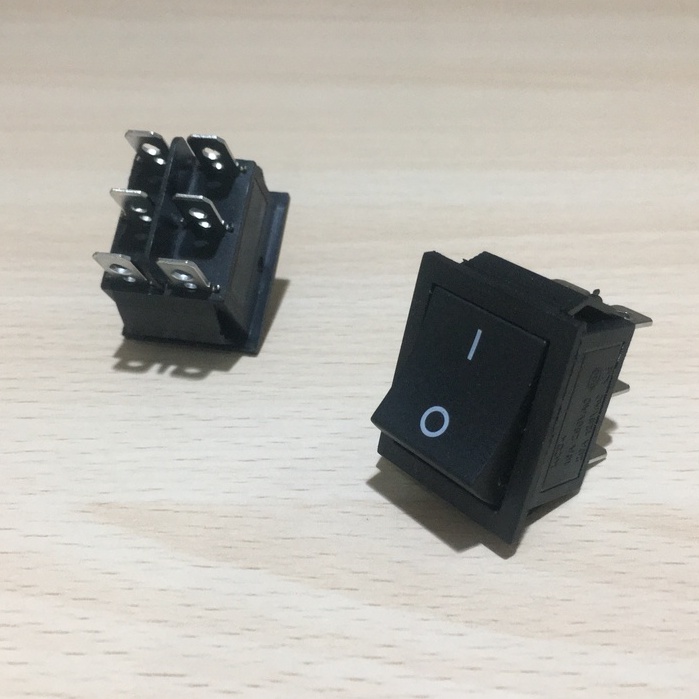 Jual SWITCH ROCKER SAKLAR ON OFF 6 PIN KOTAK 16A 250V 20A 125V 31MM x ...