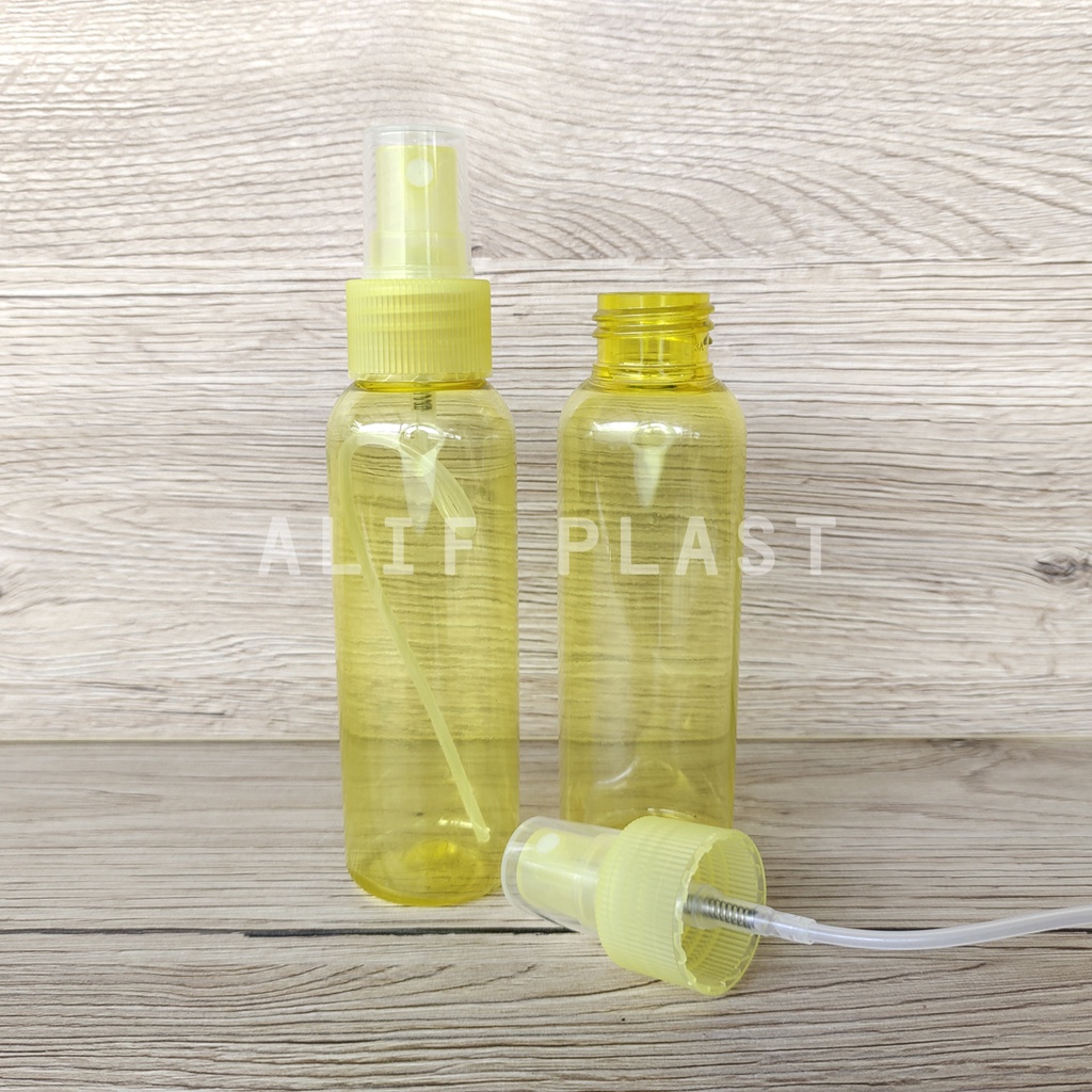 Jual BOTOL PET 100 ML KUNING NATURAL TUTUP SPRAY KUNING | Shopee Indonesia