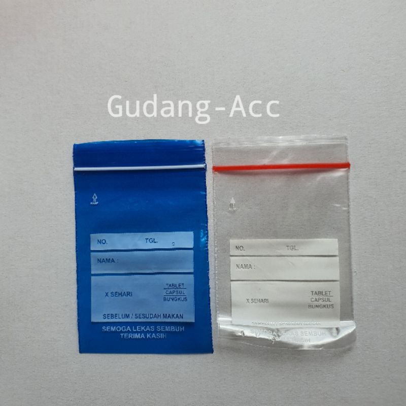 Jual Plastik Klip Obat Apotek Ziplock Sablon Semoga Lekas Sembuh Uk X Cm Warna Bening Biru