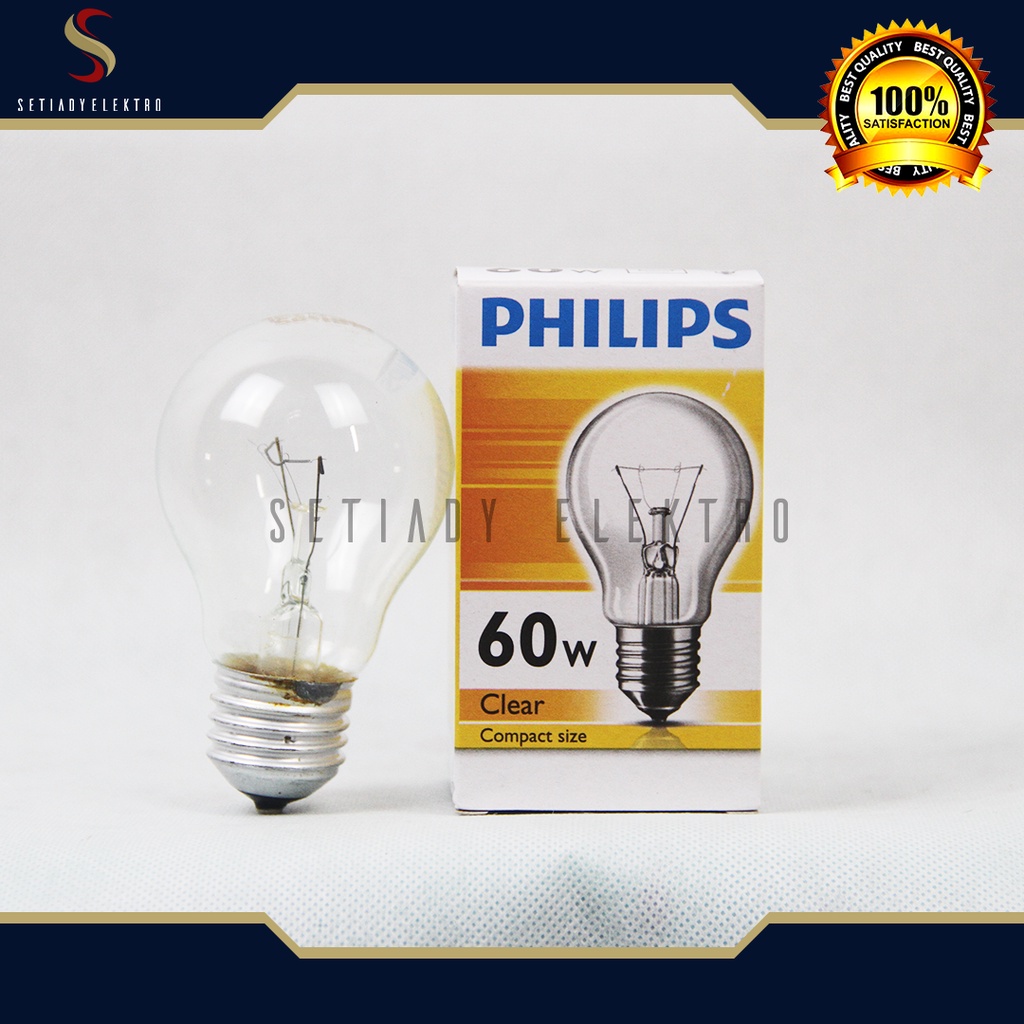 Jual Philips Bohlam Lampu Dop Pijar 60 Watt Clear E27 220v Penghangat