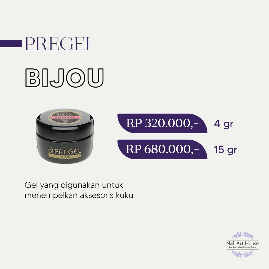Jual NAIL ART HOUSE BIJOU PREGEL GEL 15 g Shopee Indonesia