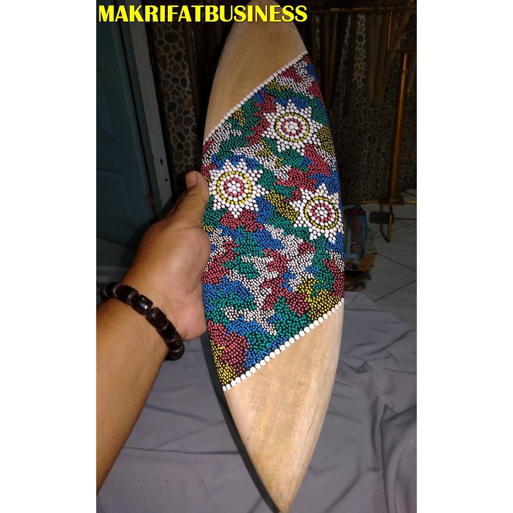 Jual Surfing Kayu MAHUNI Dot Painting Aboriginal 40 cm 03 Kode SKMD4003 ...