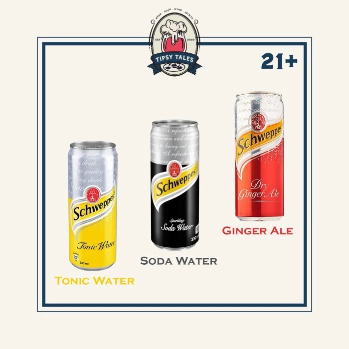 Jual Schweppes Tonic Water/ Ginger Ale / Soda Water 250ml ( Mixer ...