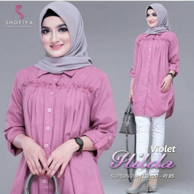 Jual Baju Atasan Wanita Terbaru Hilda Tunik Remaja Kekinian Outfit Muslim Shopee Indonesia