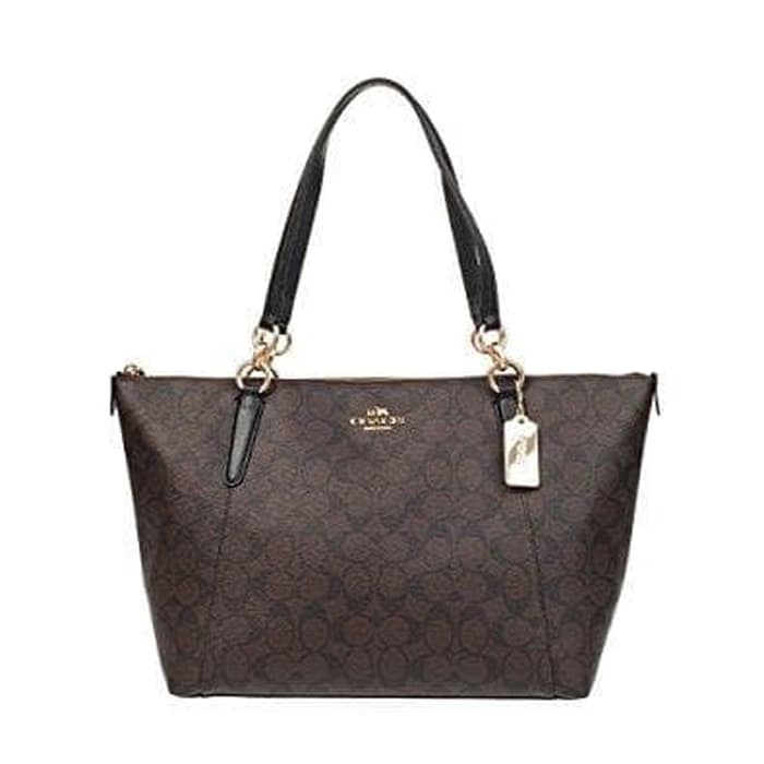 Jual Coach Ava Tote In Signature Brown Black F58318 Shopee Indonesia
