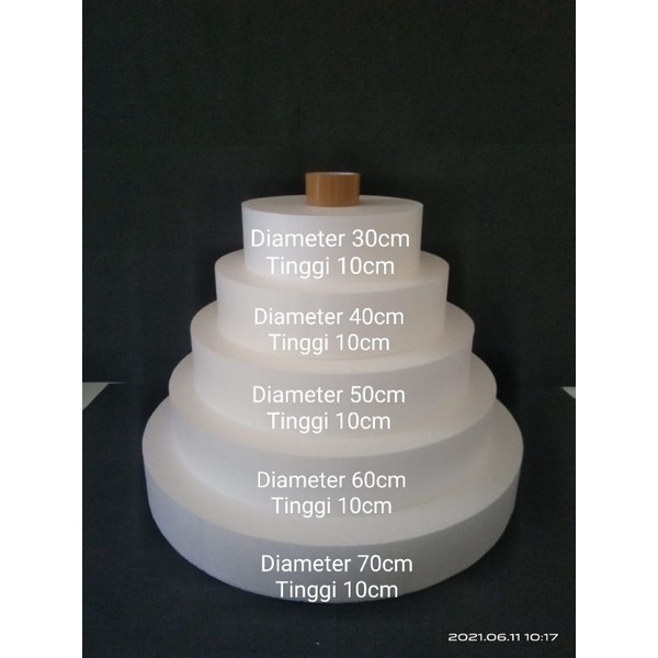 Jual 5 Susun Tinggi 50cm Round Dummy Cake Styrofoam Gabus Kue Bulat