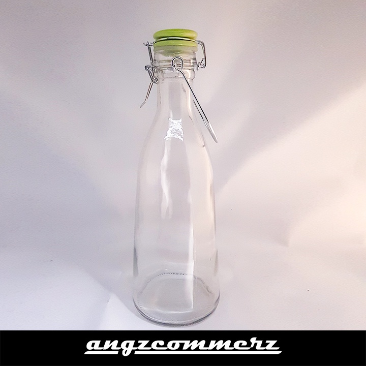 Jual Botol Kaca Bentuk Cone 1000 ml Botol Minum Kaca Tebal Penutup ...