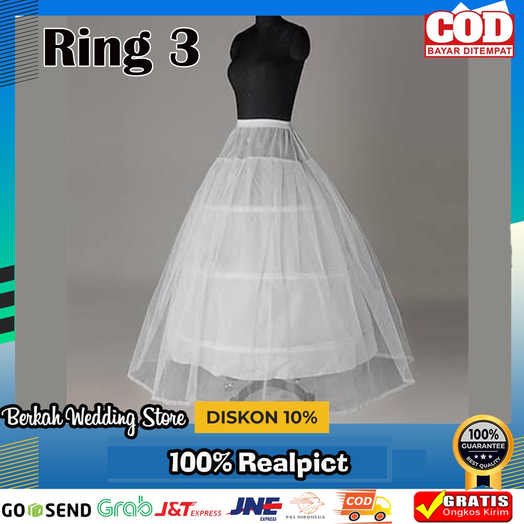 Jual Petticoat/Pertikut/Petikut pengembang gaun Ring 3 plus kain Tile ...