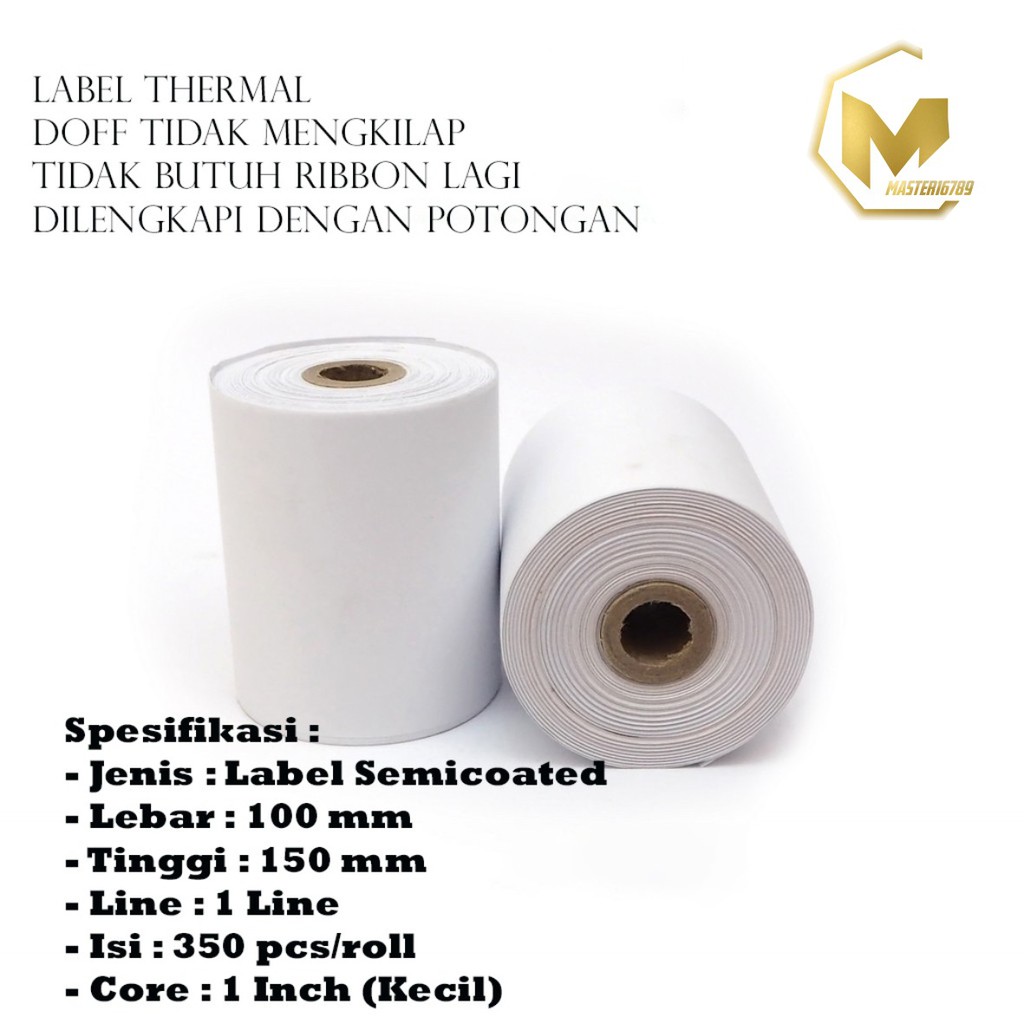 Jual Kertas Resi Label Sticker Direct Thermal A6 10x15cm 100x150mm