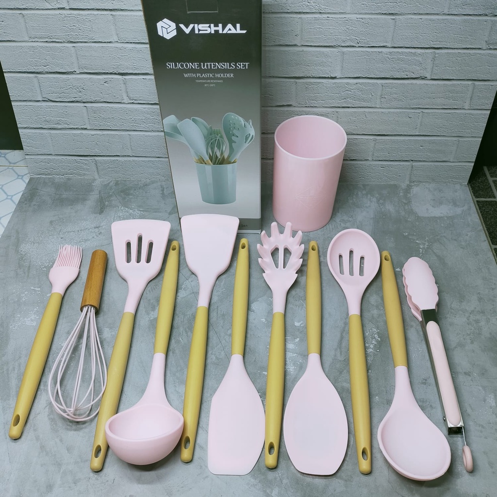 Jual Vishal Silicone Utensil Set 12pcs Peralatan Spatula Silikon